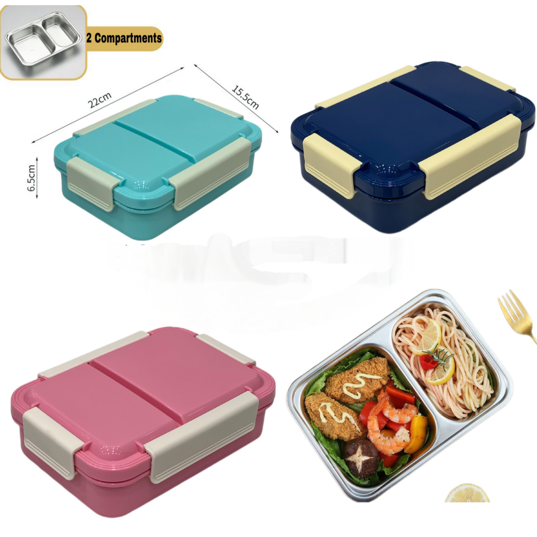 2 Compartment Leak Proof Stainless Steel Insulated Lunch Tiffin Box