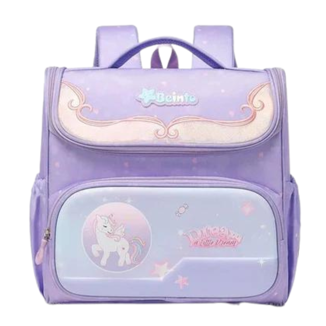 Unicorn Theme Fully Open Design Backpack for Kids