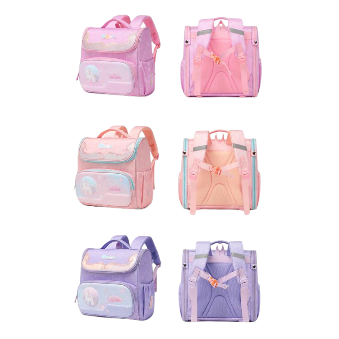 Unicorn Theme Fully Open Design Backpack for Kids