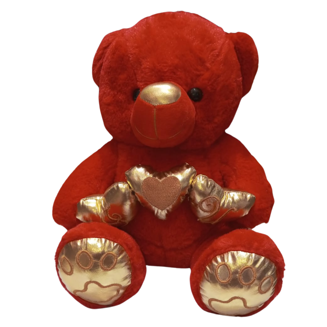 Soft 3 Heart Red Teddy