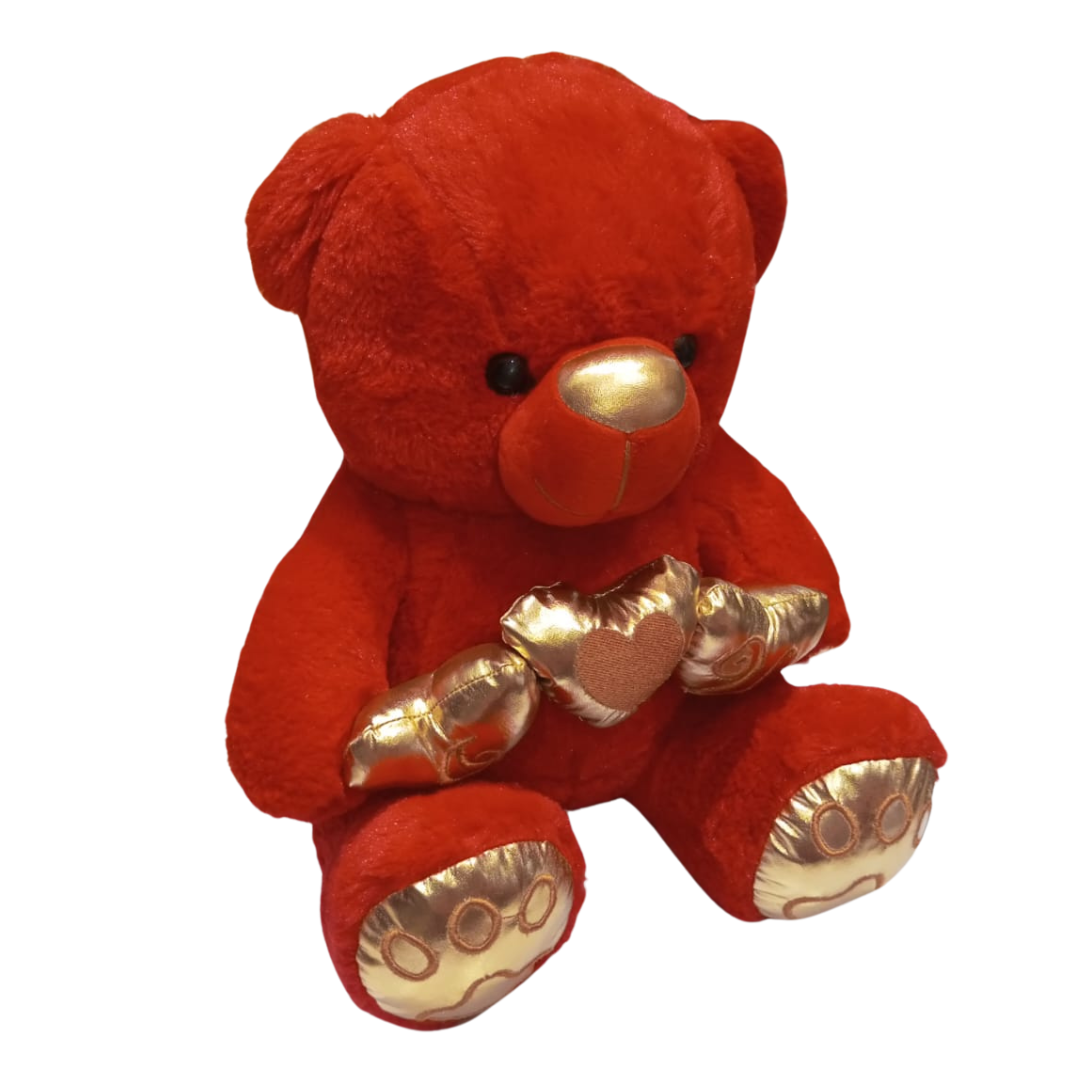 Soft 3 Heart Red Teddy