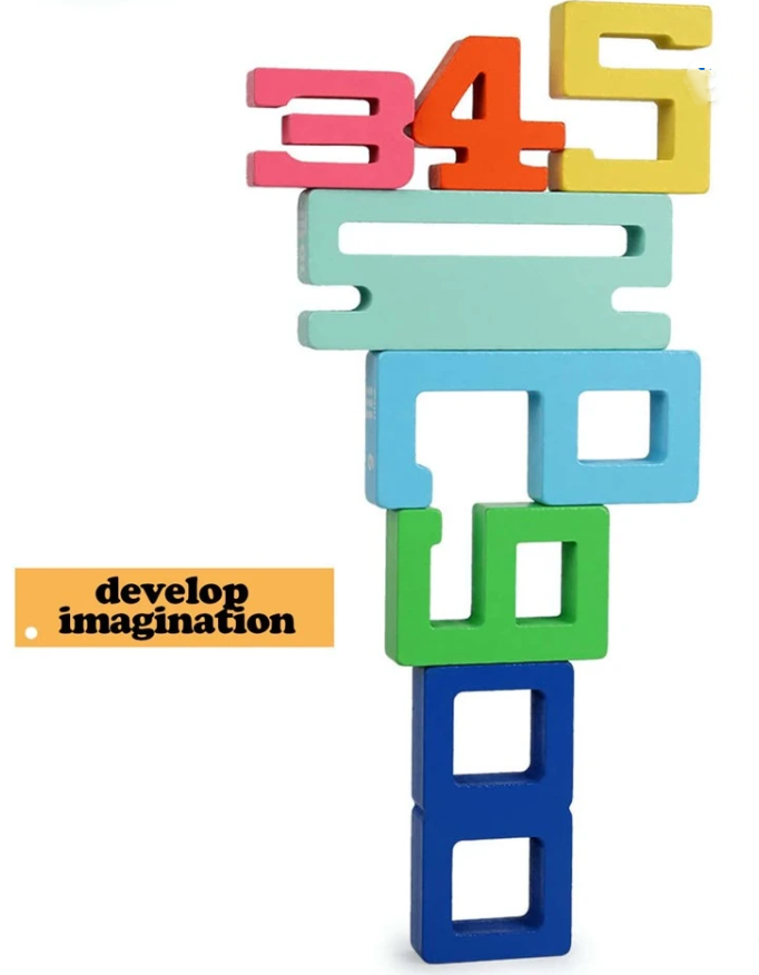 A Digital Building Block Jenga Le Children's Toy, Children's Educational Intelligence Layer  Balance Wooden Block Game