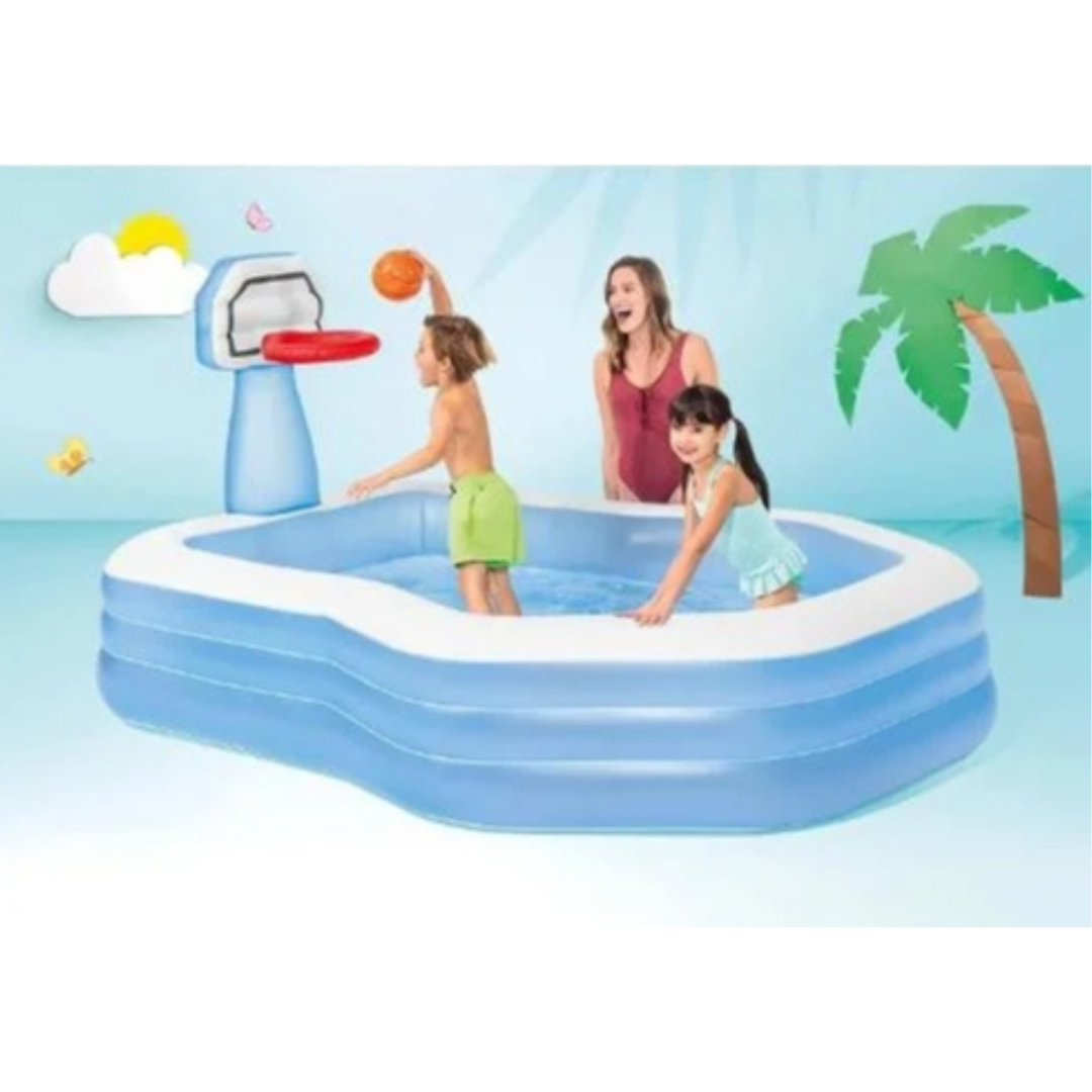 Family Swimming Pool For Summer Fun with Basketball Pool