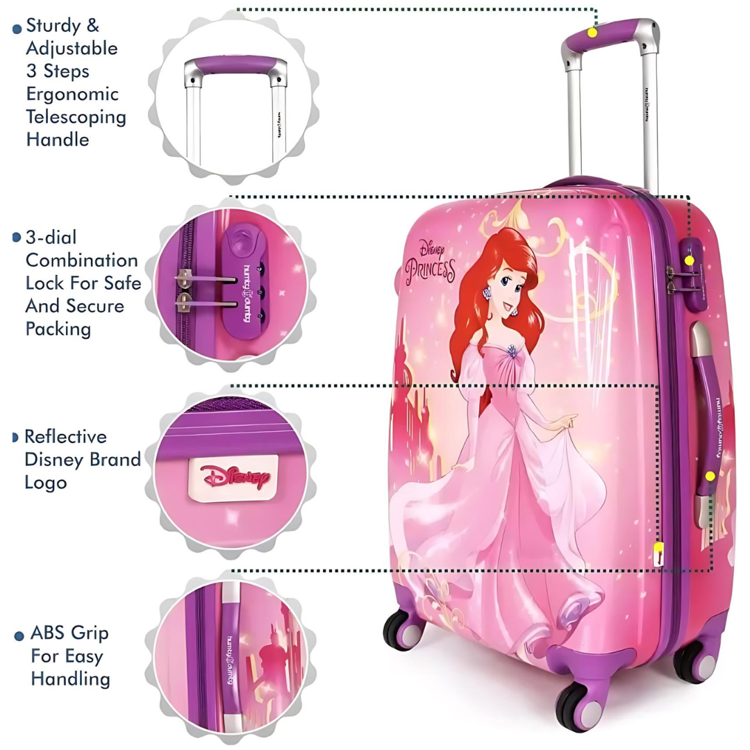 Medium Cabin Suitcase (60 cm) 4 Wheels - Ariel Pink Polycarbonate Kids Hard Luggage Trolley Bag