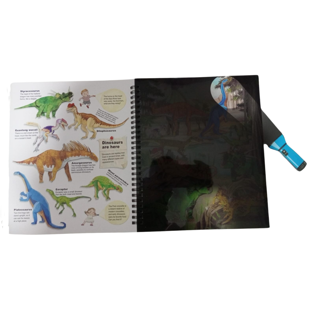 Dinosaur Kingdom Magic Flashlight Book For Kids