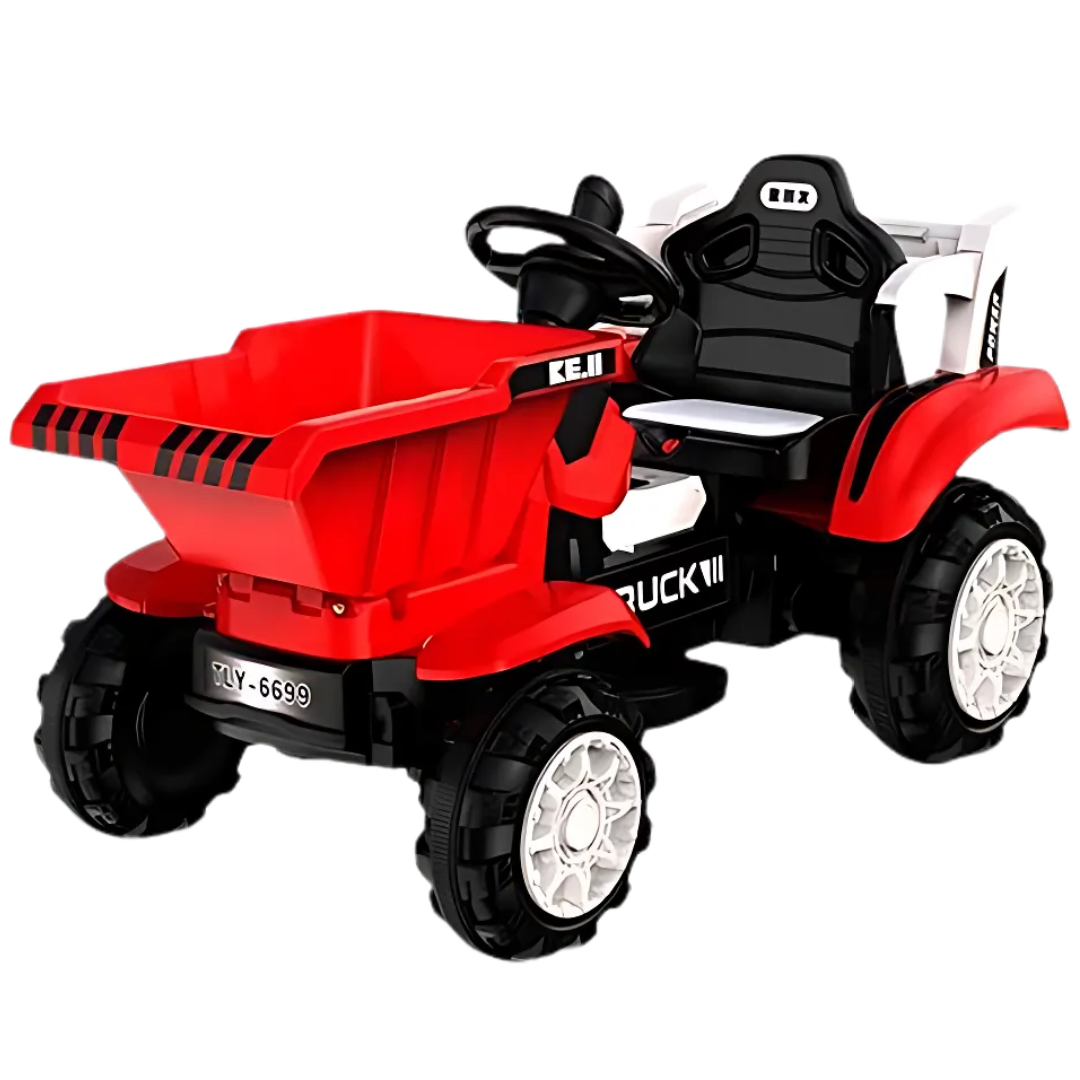 Electric Tractor for Kids- Ride on Custruction Ride on with Front Loader-12v Battery Operated for Kids of Age 2 to 7 Years (Red)