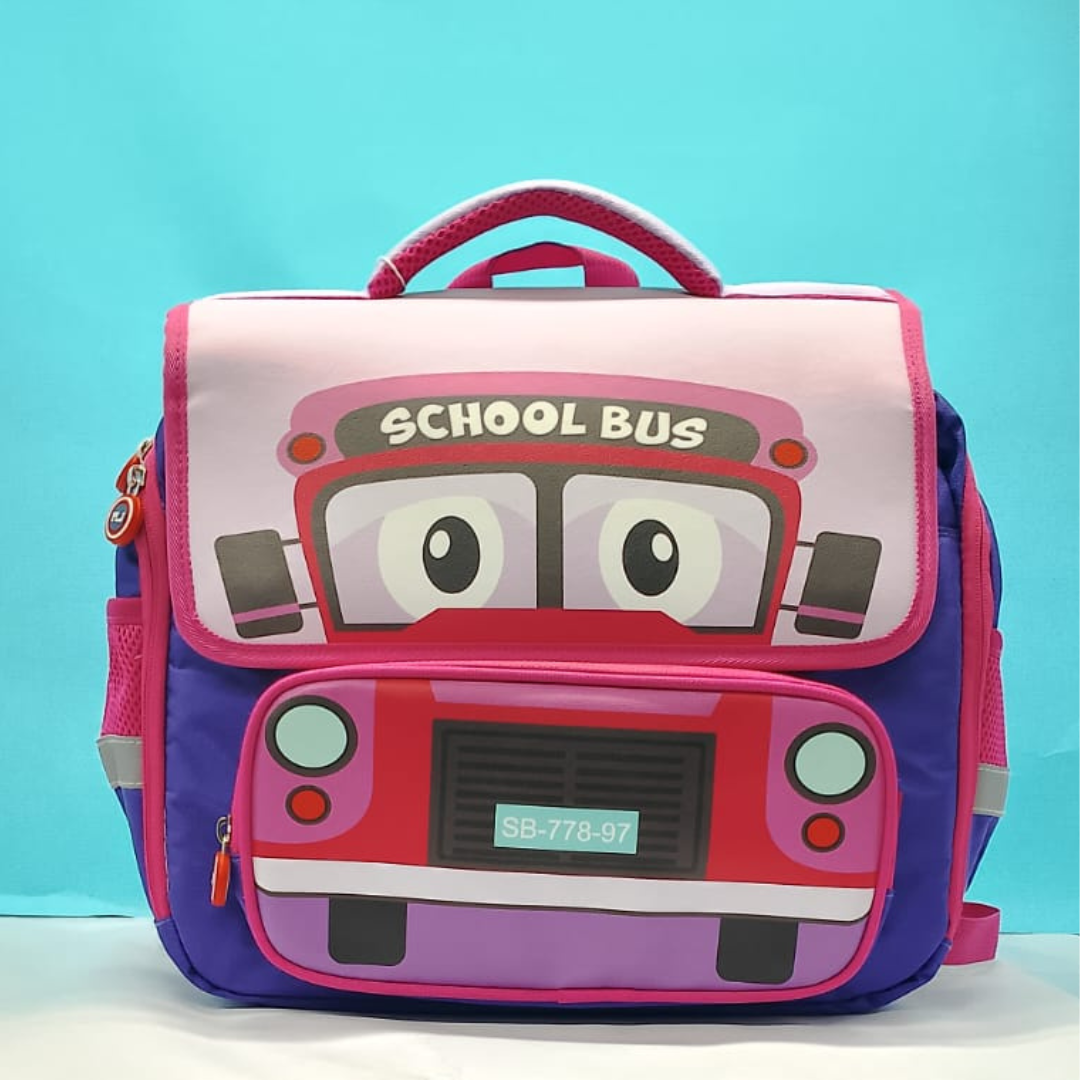 Cute School Bus Design Rectangular Shape Bagpack