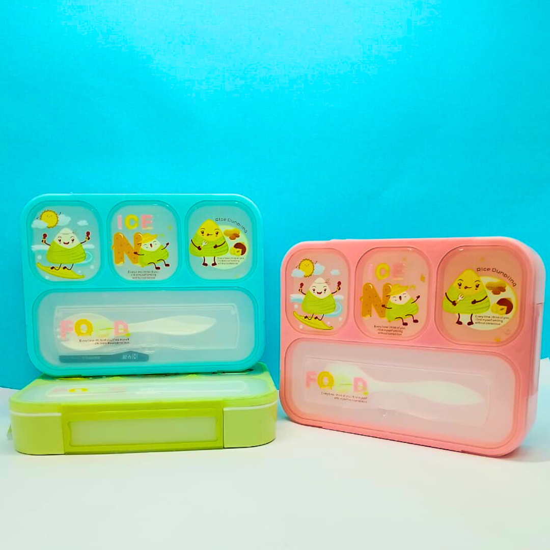 4 Compartment Big Plastic Lunch Box