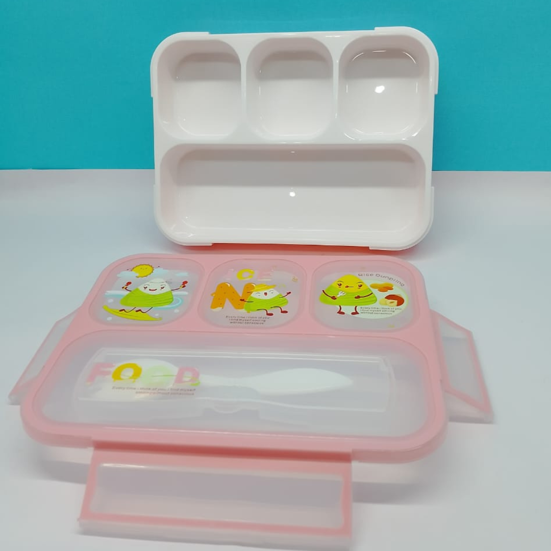 4 Compartment Big Plastic Lunch Box