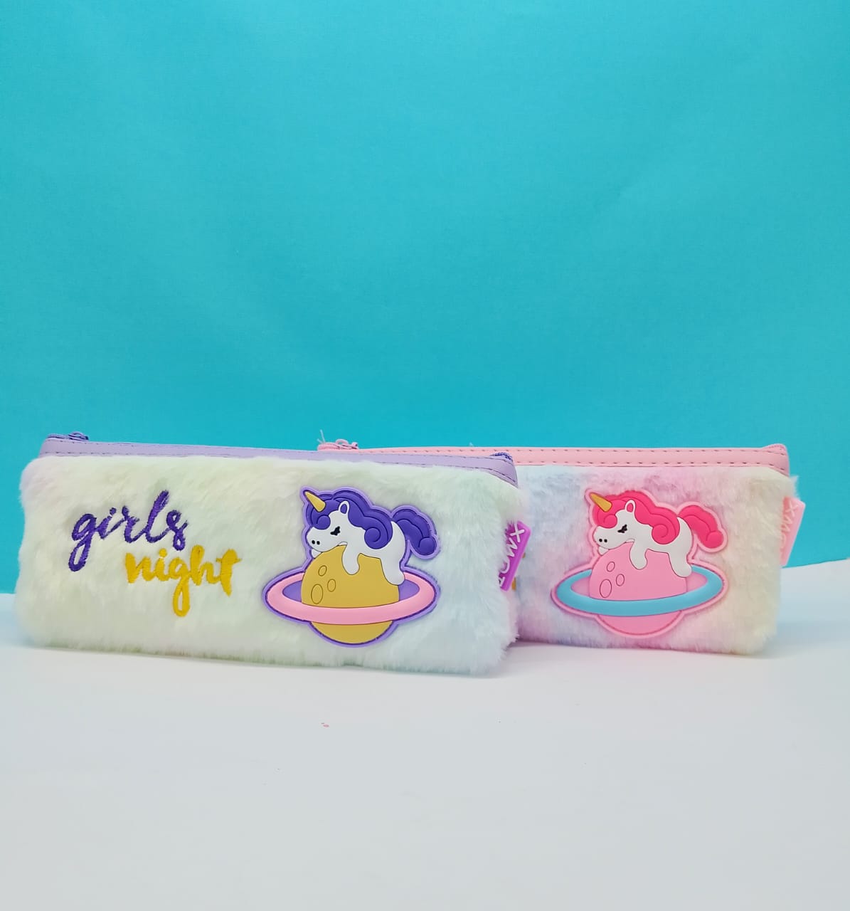 Unicorn Art Fur Pencil Pouch(Multicolor)