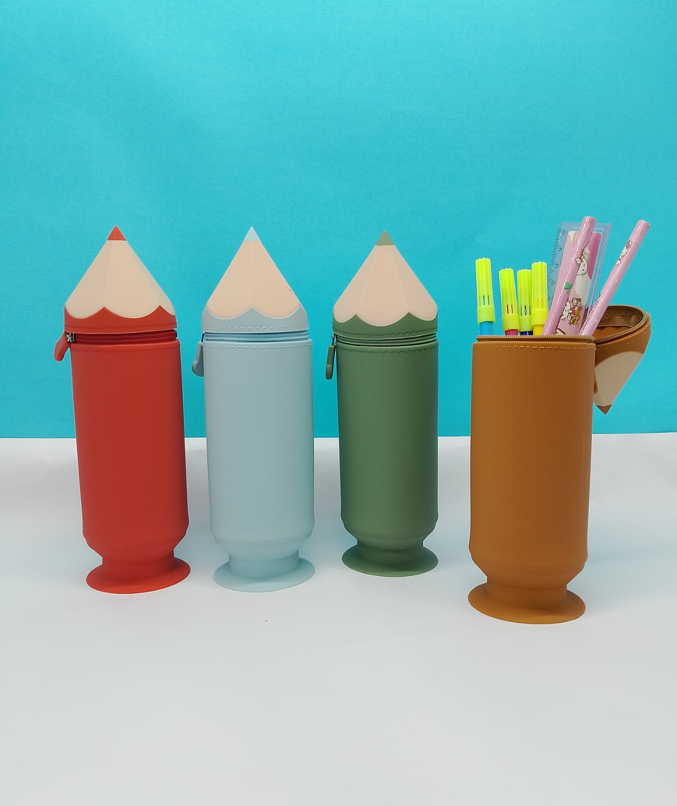 Cute Pen-Shaped Silicon Pencil Case