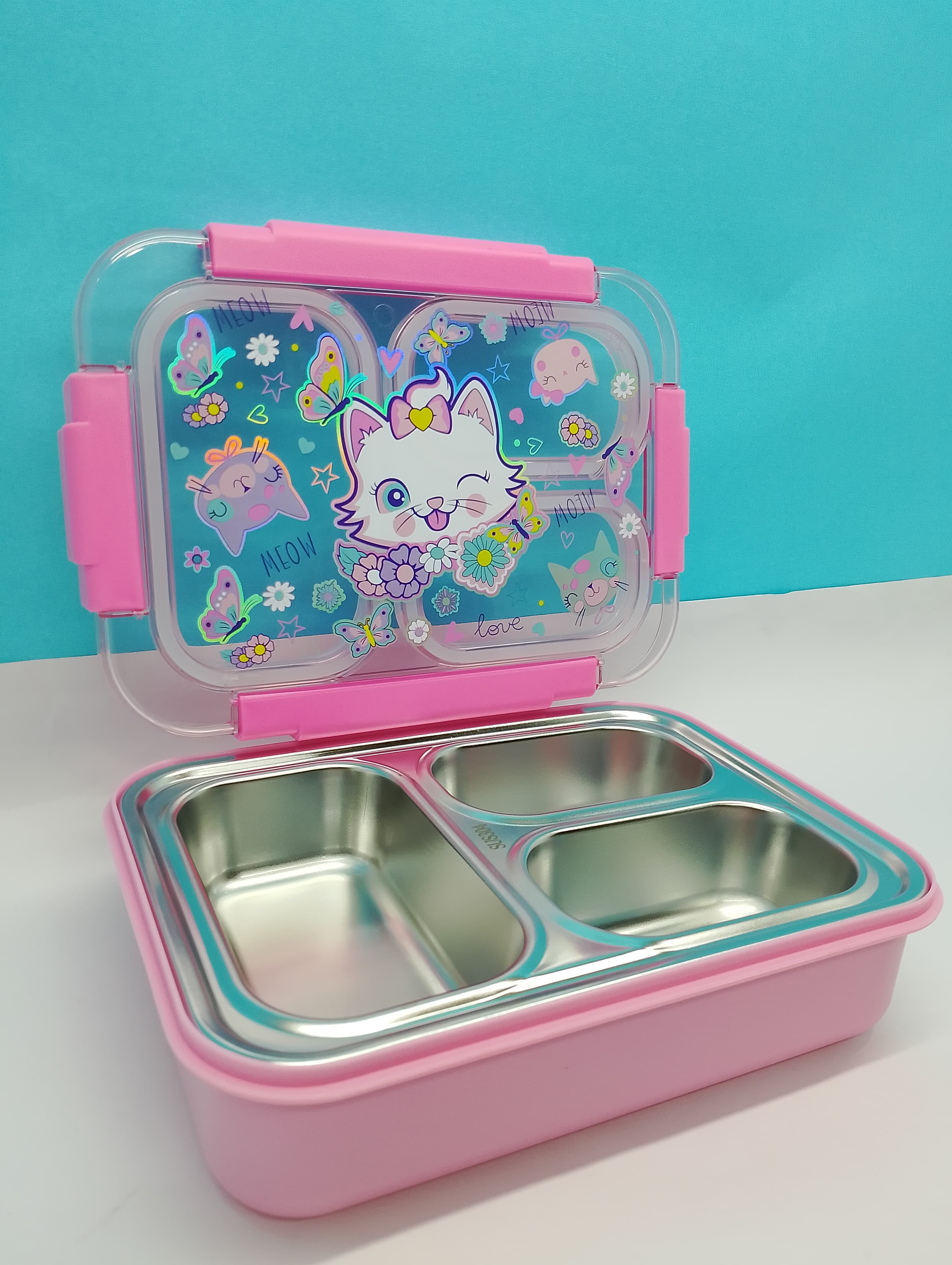 Purrfect Kitty Stainless Steel Bento Box