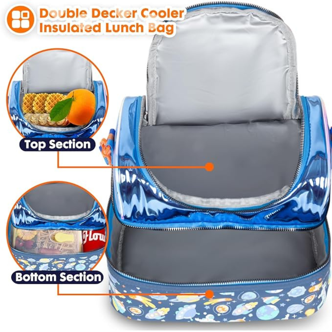 Kids  Insulated Lunch Box for Girls Boys,Toddler Travel bags With Strips