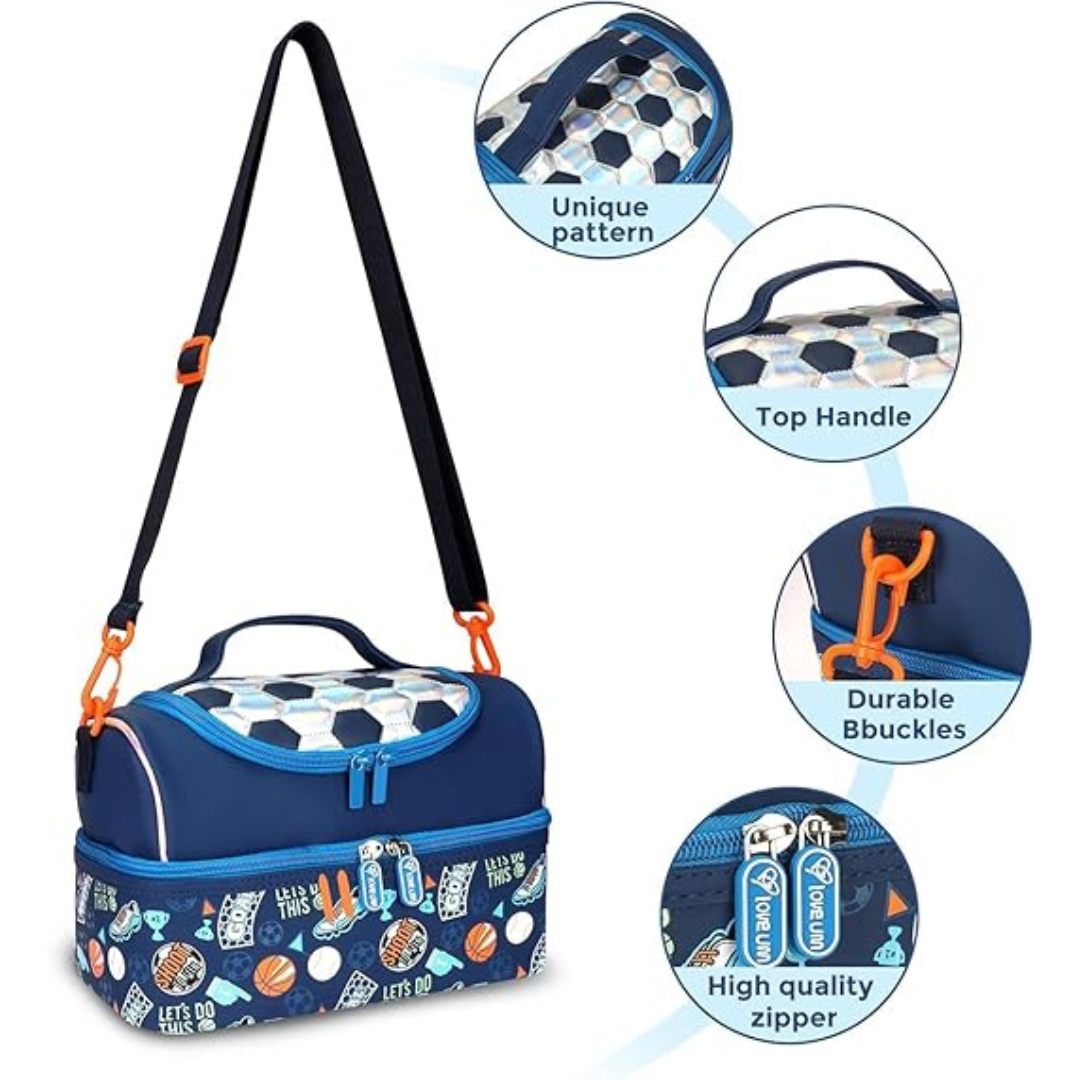 Kids  Insulated Lunch Box for Girls Boys,Toddler Travel bags With Strips