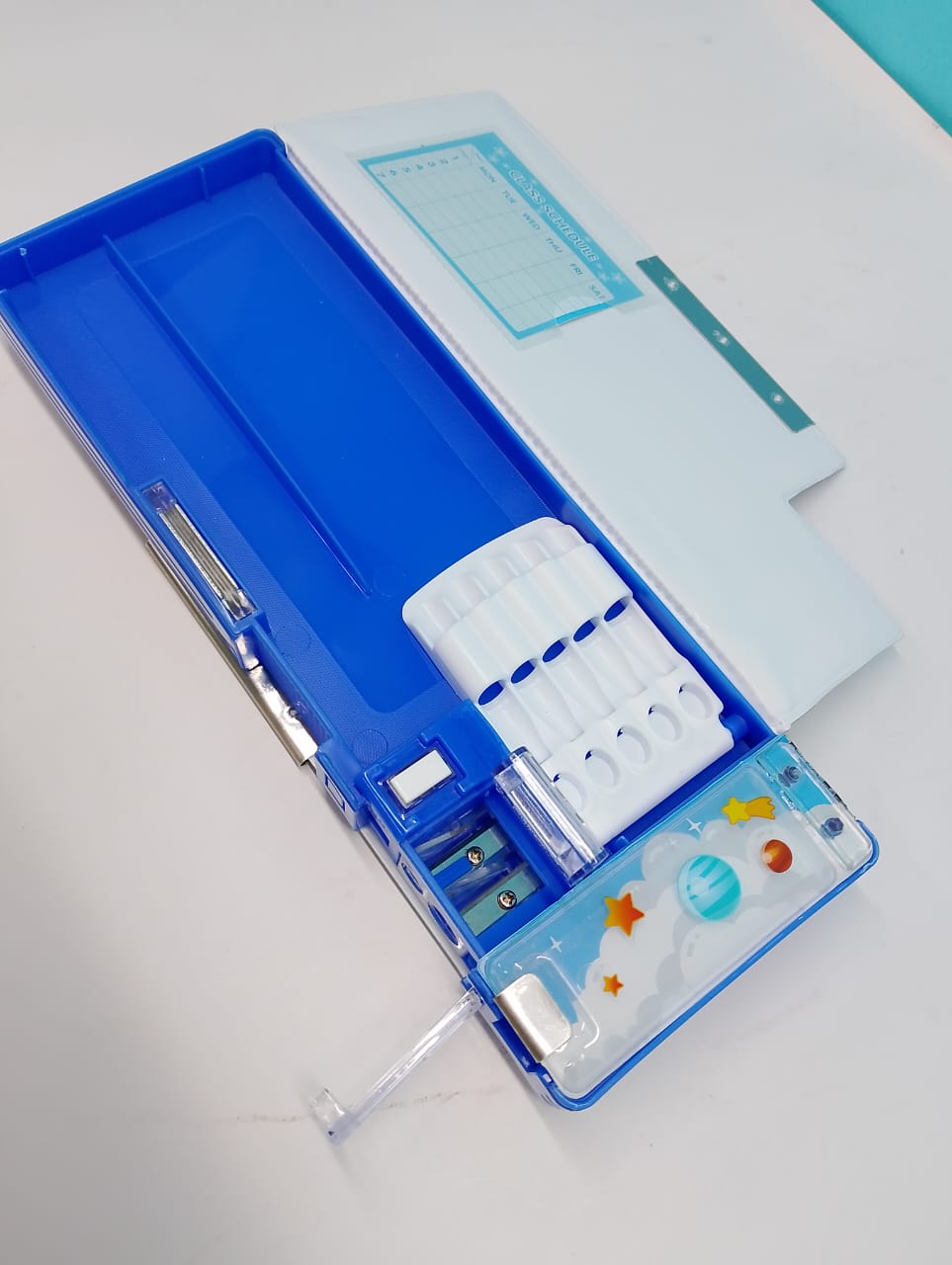 Space Print Geometry Box Blue