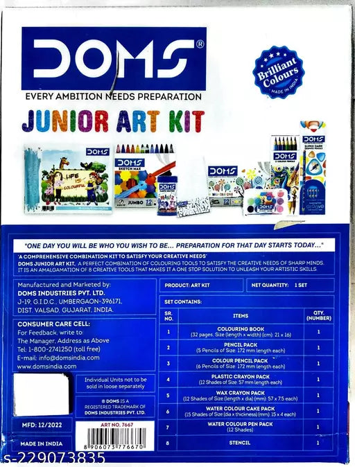 Doms Junior Art Kit-A Perfect Colouring Gift For Sharp Minds