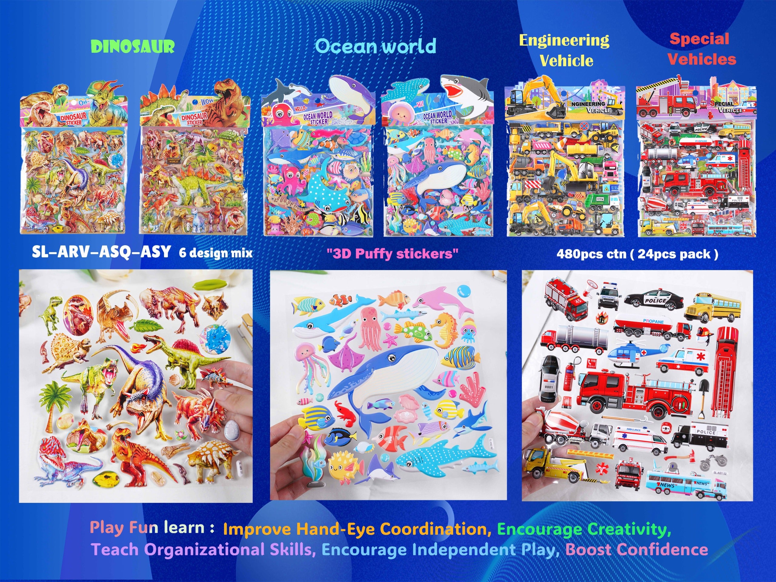 Multicolor & Multi Design Stickers