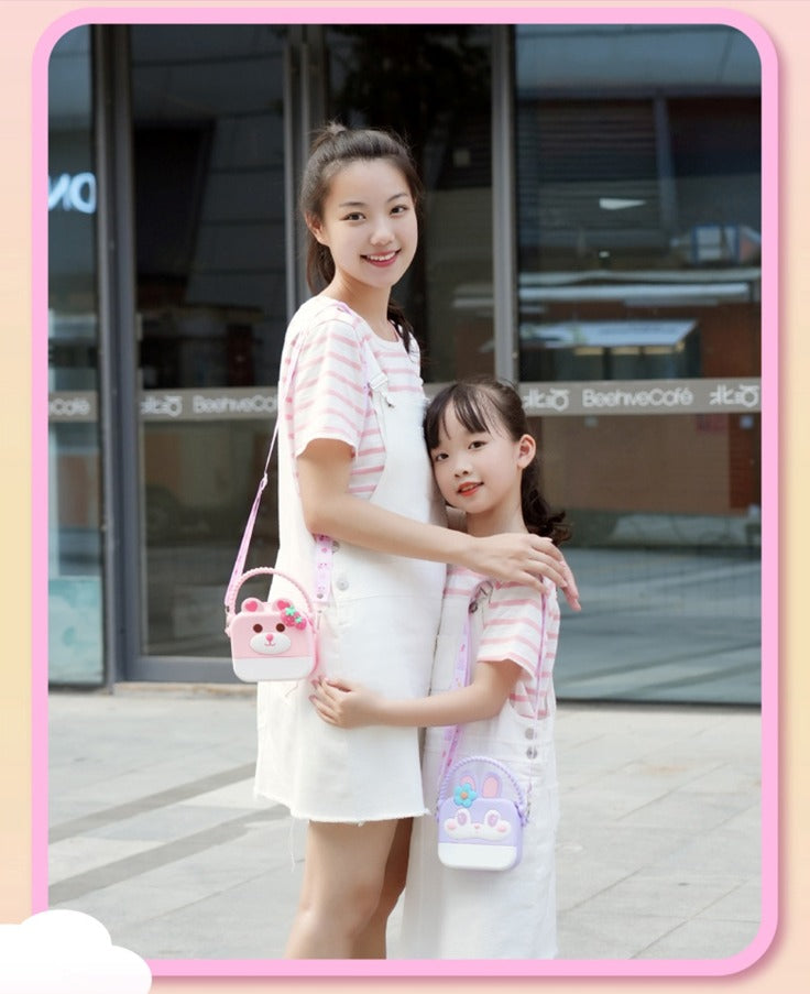 Silicone Cute Cartoon Sling Crossbody Purse Bags for Women & Girls