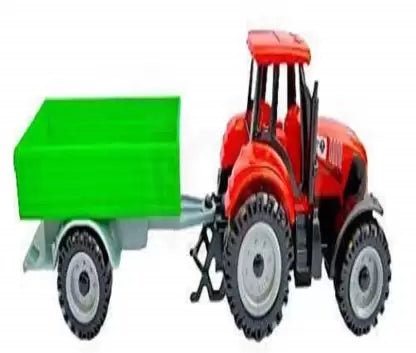 Farmer Set Tractor Toy with Trolley Mixer and Water Milk Tanker Friction Power  (Multicolor)