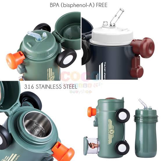 Stainless Steel Vacuum Flask Train Shaped Water Bottle