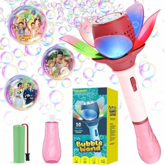 Electric Flower Bubble Wand with Light