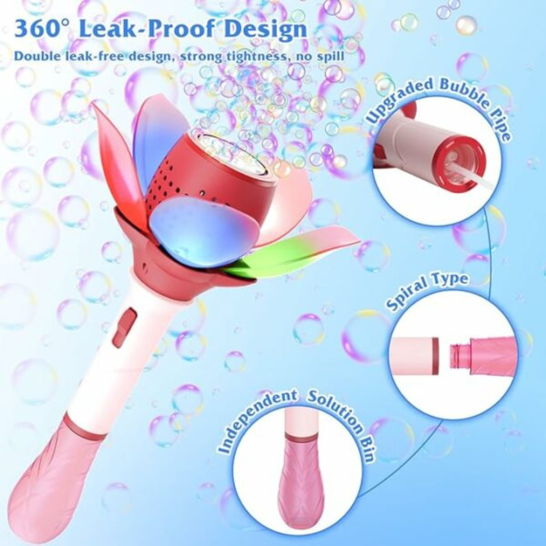 Electric Flower Bubble Wand with Light